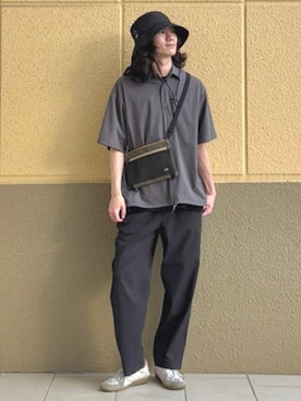 「アイテム（ショルダーバッグ）」を使った、BEAMS HEART MENさん（メンズ・175cm）の夏コーディネート