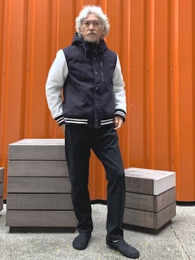 「アイテム（スタジャン）」を使った、BEAMS HEART MENさん（メンズ・174cm）の秋コーディネート