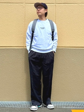 「アイテム（スウェット）」を使った、BEAMS HEART MENさん（メンズ・180cm）の夏コーディネート