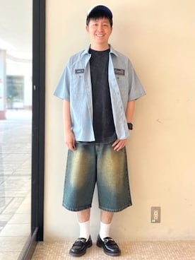 「アイテム（ローファー）」を使った、BEAMS HEART MENさん（メンズ・162cm）の夏コーディネート