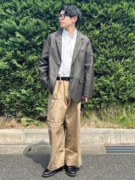 「アイテム（ウォレットチェーン）」を使った、BEAMS HEART MENさん（メンズ・174cm）の秋コーディネート