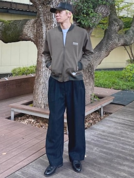 「アイテム（MA-1）」を使った、BEAMS HEART MENさん（メンズ・178cm）の冬コーディネート