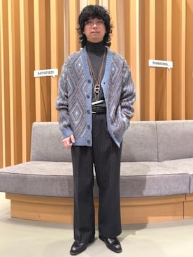 「アイテム（カーディガン/ボレロ）」を使った、BEAMS HEART MENさん（メンズ・163cm）の秋コーディネート