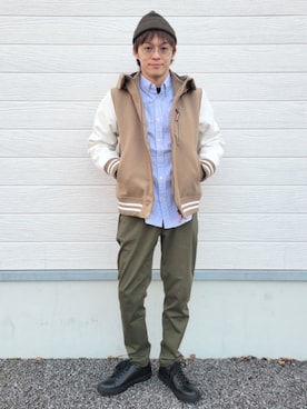 「BEAMS HEART（ビームスハート）のジャカード ロングスリーブ シャツ（シャツ/ブラウス）」を使った、BEAMS HEART MENさん（メンズ・166cm）の夏コーディネート
