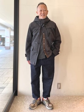 「アイテム（ダッフルコート）」を使った、BEAMS HEART MENさん（メンズ・168cm）の冬コーディネート