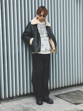 「アイテム（チノパンツ）」を使った、BEAMS HEART MENさん（メンズ・186cm）の秋コーディネート