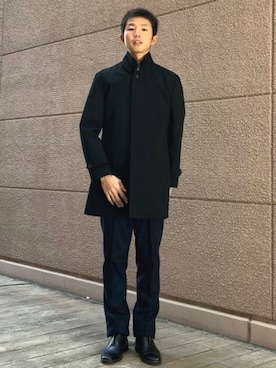 「アイテム（ステンカラーコート）」を使った、BEAMS HEART MENさん（メンズ・170cm）の秋コーディネート