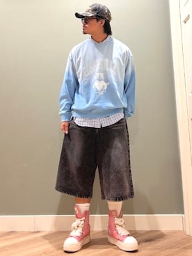 「アイテム（スウェット）」を使った、BEAMS HEART MENさん（メンズ・172cm）の秋コーディネート