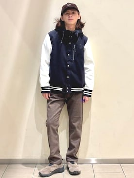 「アイテム（スタジャン）」を使った、BEAMS HEART MENさん（メンズ・175cm）の秋コーディネート