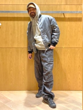 「アイテム（MA-1）」を使った、BEAMS HEART MENさん（メンズ・175cm）の冬コーディネート