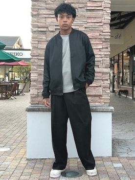 「アイテム（MA-1）」を使った、BEAMS HEART MENさん（メンズ・177cm）の秋コーディネート