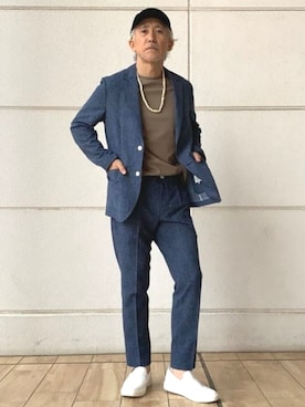 「アイテム（テーラードジャケット）」を使った、BEAMS HEART MENさん（メンズ・174cm）の夏コーディネート
