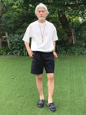 「アイテム（ローファー）」を使った、BEAMS HEART MENさん（メンズ・174cm）の夏コーディネート