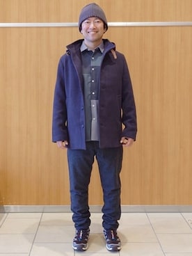 「ラフコーデ」｜「アイテム（その他アウター）」を使った、BEAMS HEART MENさん（メンズ・169cm）の冬コーディネート