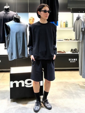 「mgh（エムジーエイチ）のアイテム」を使った、BEAMS HEART MENさん（メンズ・170cm）の夏コーディネート