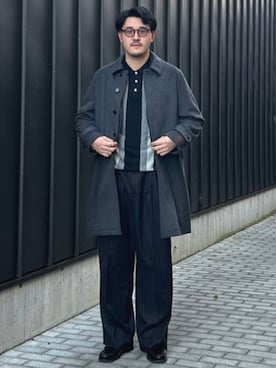 「ジャケット」｜「アイテム（ステンカラーコート）」を使った、BEAMS HEART MENさん（メンズ・182cm）の秋コーディネート
