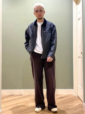 「アイテム（スウェットパンツ）」を使った、BEAMS HEART MENさん（メンズ・176cm）の秋コーディネート