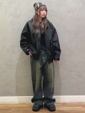 「アイテム（ミリタリージャケット）」を使った、BEAMS HEART MENさん（レディース・154cm）の秋コーディネート