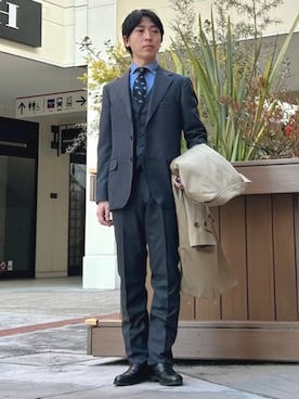 「アイテム（スーツセット）」を使った、BEAMS HEART MENさん（メンズ・170cm）の冬コーディネート