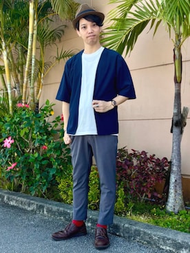 「アイテム（ハット、ブラウン系）」を使った、BEAMS HEART MENさん（メンズ・173cm）の春コーディネート
