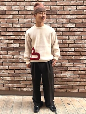 「アイテム（帽子、ブラウン系）」を使った、BEAMS HEART MENさん（メンズ・170cm）の冬コーディネート