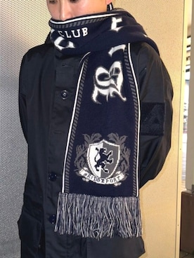 「アイテム（マフラー）」を使った、BEAMS HEART MENさん（メンズ・163cm）の秋コーディネート