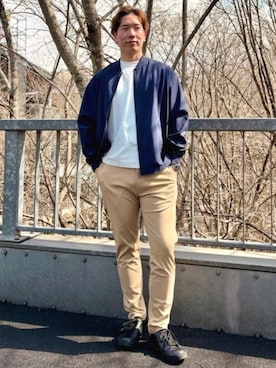 「アイテム（MA-1）」を使った、BEAMS HEART MENさん（メンズ・176cm）の夏コーディネート