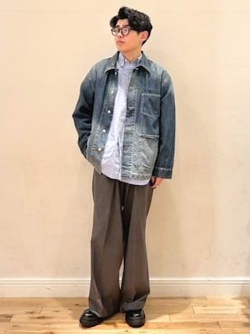 「アイテム（カバーオール）」を使った、BEAMS HEART MENさん（メンズ・174cm）の秋コーディネート