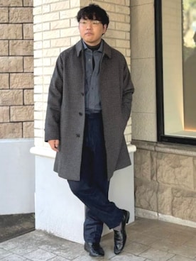 「アイテム（ステンカラーコート）」を使った、BEAMS HEART MENさん（メンズ・165cm）の秋コーディネート