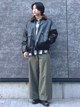 「アイテム（ミリタリージャケット）」を使った、BEAMS HEART MENさん（メンズ・165cm）の秋コーディネート