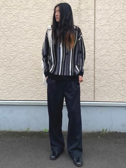 3色展開】ポリエステルレーヨン 2タック ワイドパンツ（スラックス