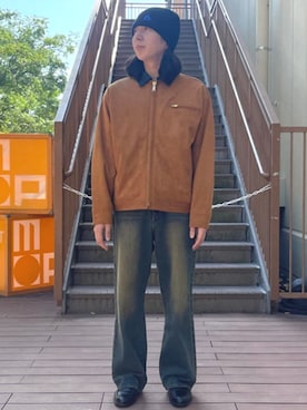 「アイテム（ニットキャップ/ビーニー）」を使った、BEAMS HEART MENさん（メンズ・172cm）の秋コーディネート