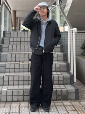 「アイテム（ブルゾン、グレー系）」を使った、BEAMS HEART MENさん（メンズ・173cm）の秋コーディネート