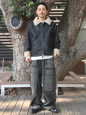 「アイテム（ミリタリージャケット）」を使った、BEAMS HEART MENさん（メンズ・170cm）の秋コーディネート