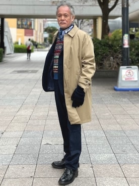 「アイテム（手袋）」を使った、BEAMS HEART MENさん（メンズ・174cm）の冬コーディネート