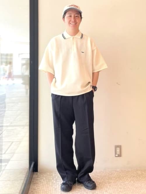 2色展開】ストライプ 2タック ワイドパンツ（スラックス）｜BEAMS