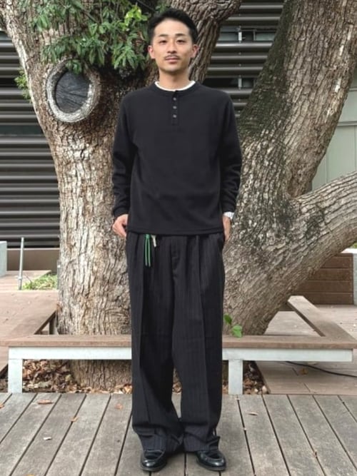 3色展開】ポリエステルレーヨン 2タック ワイドパンツ（スラックス