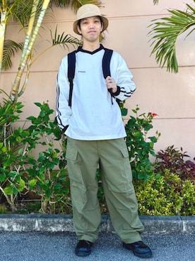 「KANGOL（カンゴール）のアイテム」を使った、BEAMS HEART MENさん（メンズ・173cm）の春コーディネート