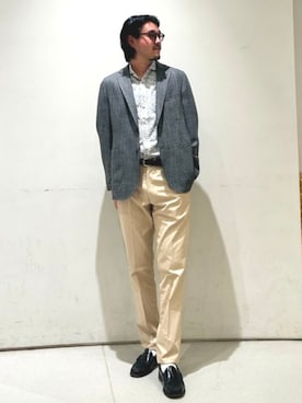 「アイテム（テーラードジャケット）」を使った、BEAMS HEART MENさん（メンズ・182cm）の夏コーディネート
