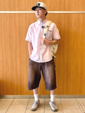 「ピンクシャツ」｜BEAMS HEART MENさん（メンズ・171cm）の夏コーディネート