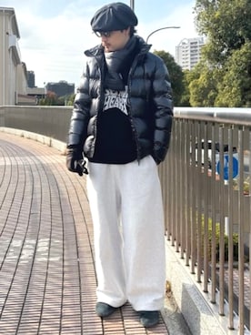 「アイテム（手袋）」を使った、BEAMS HEART MENさん（メンズ・177cm）の冬コーディネート