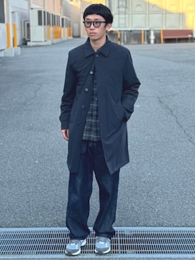 「アイテム（ステンカラーコート）」を使った、BEAMS HEART MENさん（メンズ・170cm）の秋コーディネート