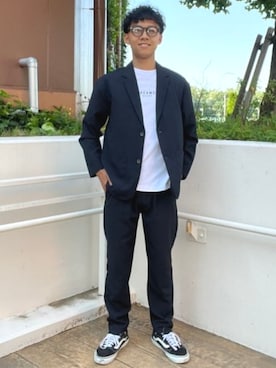 「アイテム（セットアップ）」を使った、BEAMS HEART MENさん（メンズ・172cm）の夏コーディネート