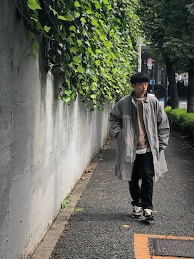 「BEAMS」｜「アイテム（モッズコート）」を使った、BEAMS HEART MENさん（メンズ・172cm）の秋コーディネート