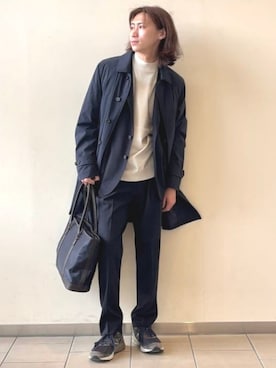 「アイテム（ステンカラーコート）」を使った、BEAMS HEART MENさん（メンズ・175cm）の秋コーディネート