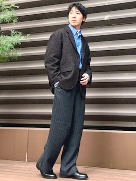 「アイテム（テーラードジャケット）」を使った、BEAMS HEART MENさん（メンズ・170cm）の冬コーディネート