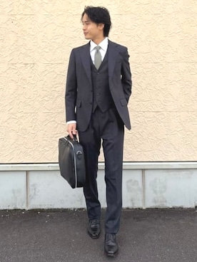 「アイテム（スーツセット）」を使った、BEAMS HEART MENさん（メンズ・173cm）の秋コーディネート