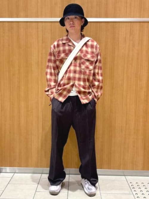 セール】【2色展開】ストライプ 2タック ワイドパンツ（スラックス