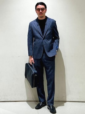 「アイテム（ビジネスバッグ）」を使った、BEAMS HEART MENさん（メンズ・182cm）の秋コーディネート