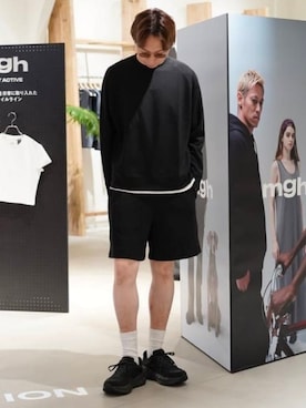 「mgh（エムジーエイチ）のアイテム」を使った、BEAMS HEART MENさん（メンズ・186cm）の夏コーディネート